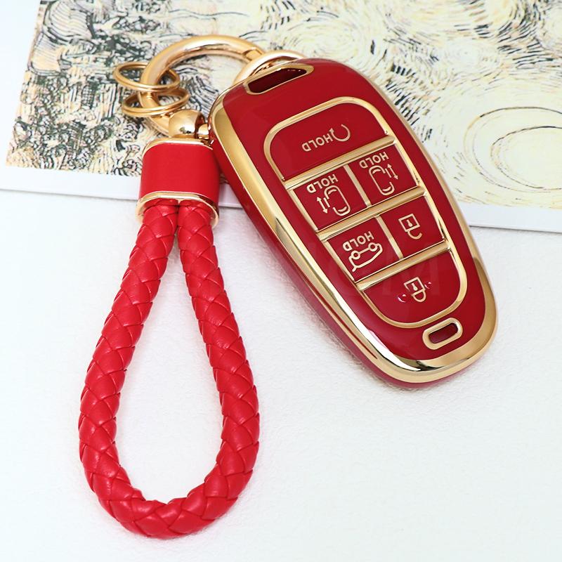 6 7 Buttons Tpu Car Key Cover Auto Shell Fob Case Keychain For Hyundai Santa Fe Tucson Nexo Nx4 Atos Solaris Prime