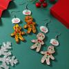 Acrylic Glitter Gingerbread Man Christmas Earrings