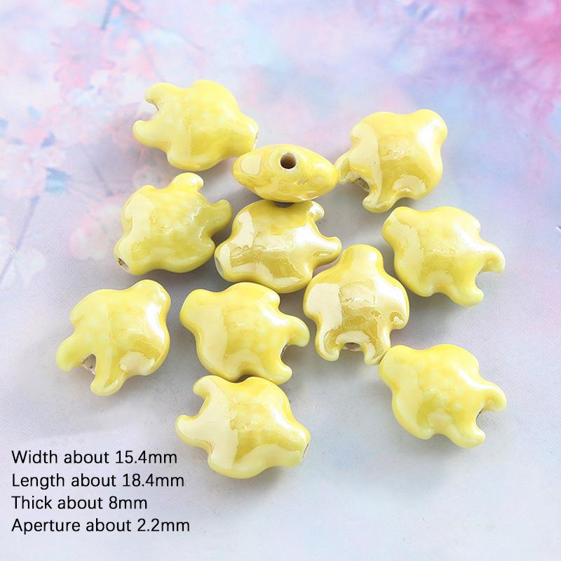 10ks Keramické Korálky Želva Rozdělovací Volné Korálky Pro Výrobu Šperků Diy Náramek Náhrdelník Příslušenství