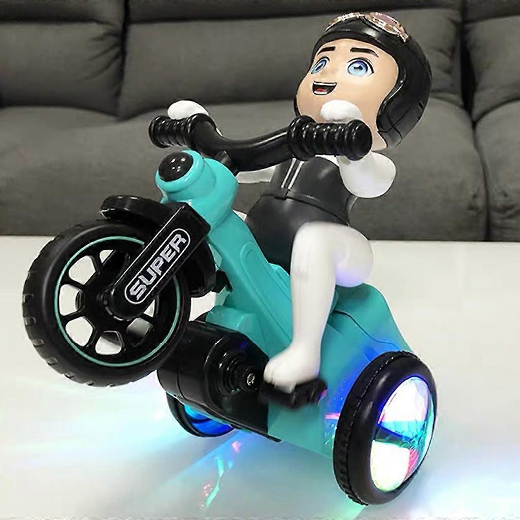 Electric Mini Car Toy Stunt Bike Toy for Kindergarten Interactive Learning Toy with Music Funny Gift for Activity Center  Orange