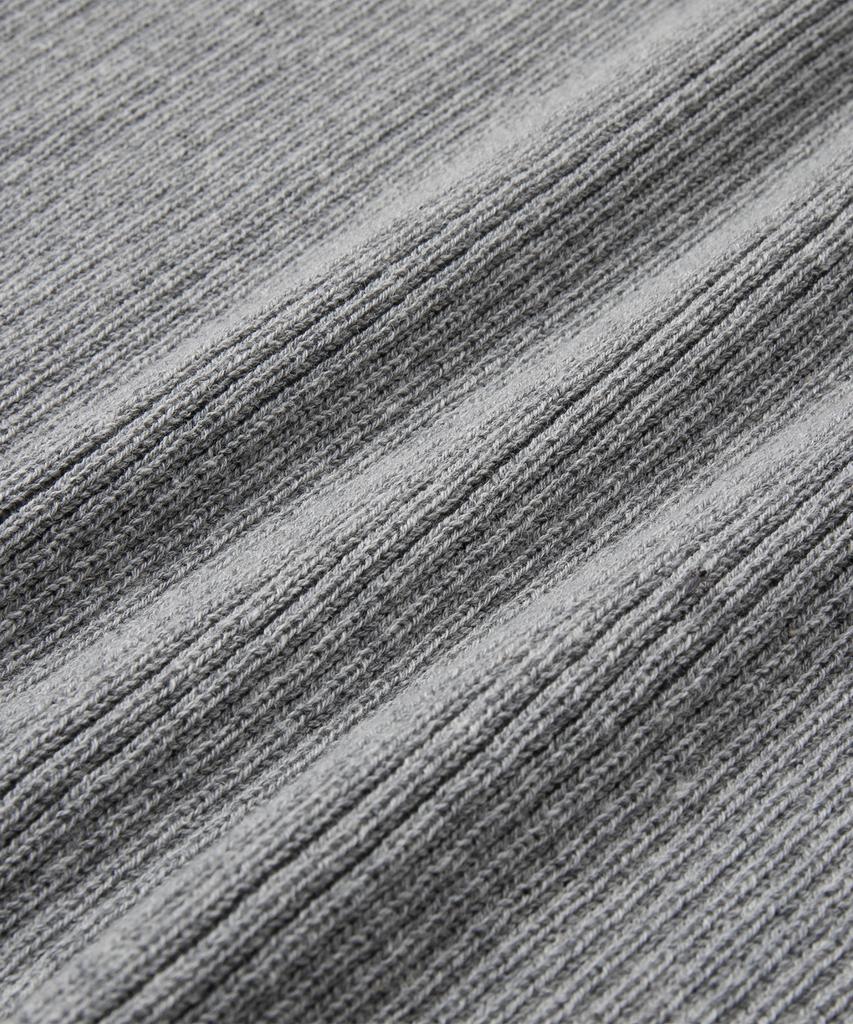 Beulaendideu Hard Twist Ribbed Henley Neck Half Knit [Melange Gray]