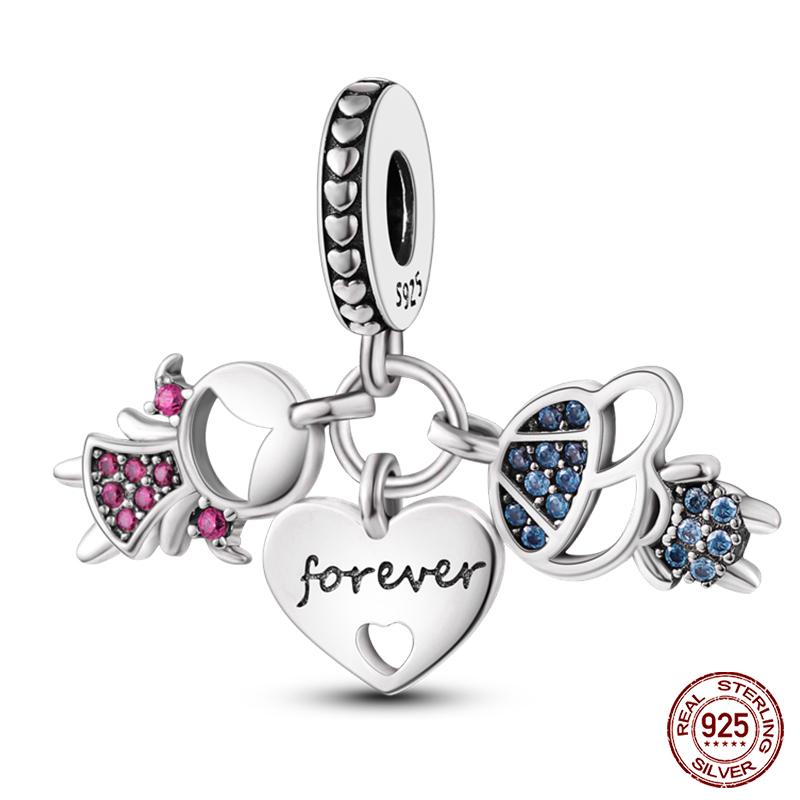 New In Real Copper Boys And Girls Bicycle Charms Beads Fit Qikaola Original Bracelets Fine Diy Jewelry Making