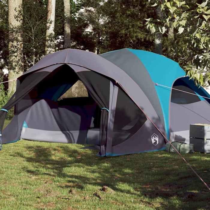 VidaXL Family Cabin Tent 6 Person Blue Waterproof, Tent, Garden Tent, Outdoor Shelter, Camping Tent, 94638