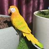 Bird Ornament Resin Scarlet Macaw Sculpture Realistic Lifelike Parrot Statue Waterproof Outdoor Garden Decoration