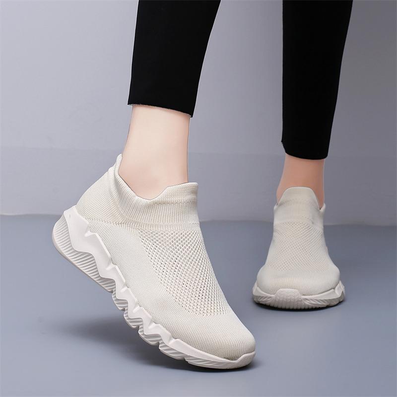 Red Knit Men's Sock Shoes Slip-on Lightweight Casual Sneakers Unisex Big Size 48 Non-slip Comfortable Sport Shoes Women Sneakers