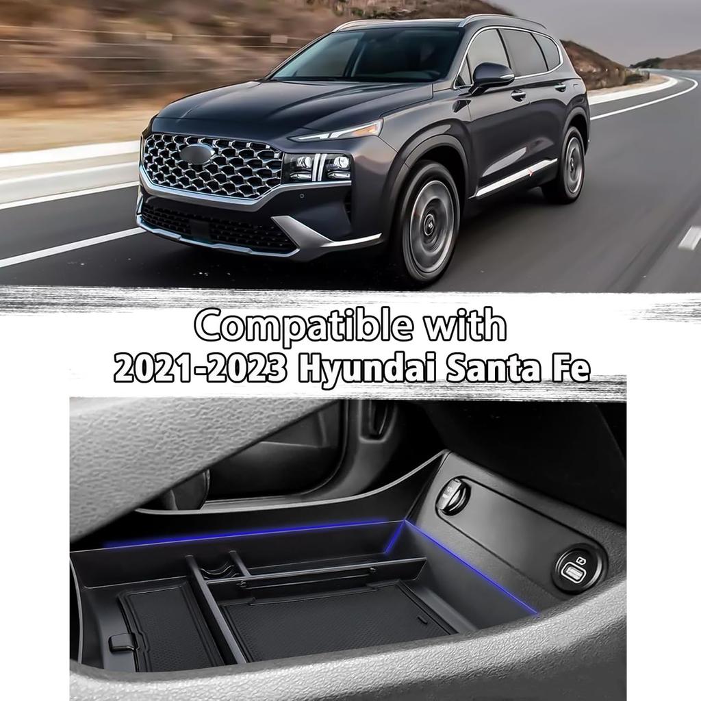 Center Console Organizer Compatible With Hyundai Santa Fe    Lower Center Console Storage Box Tray Interior Accessories