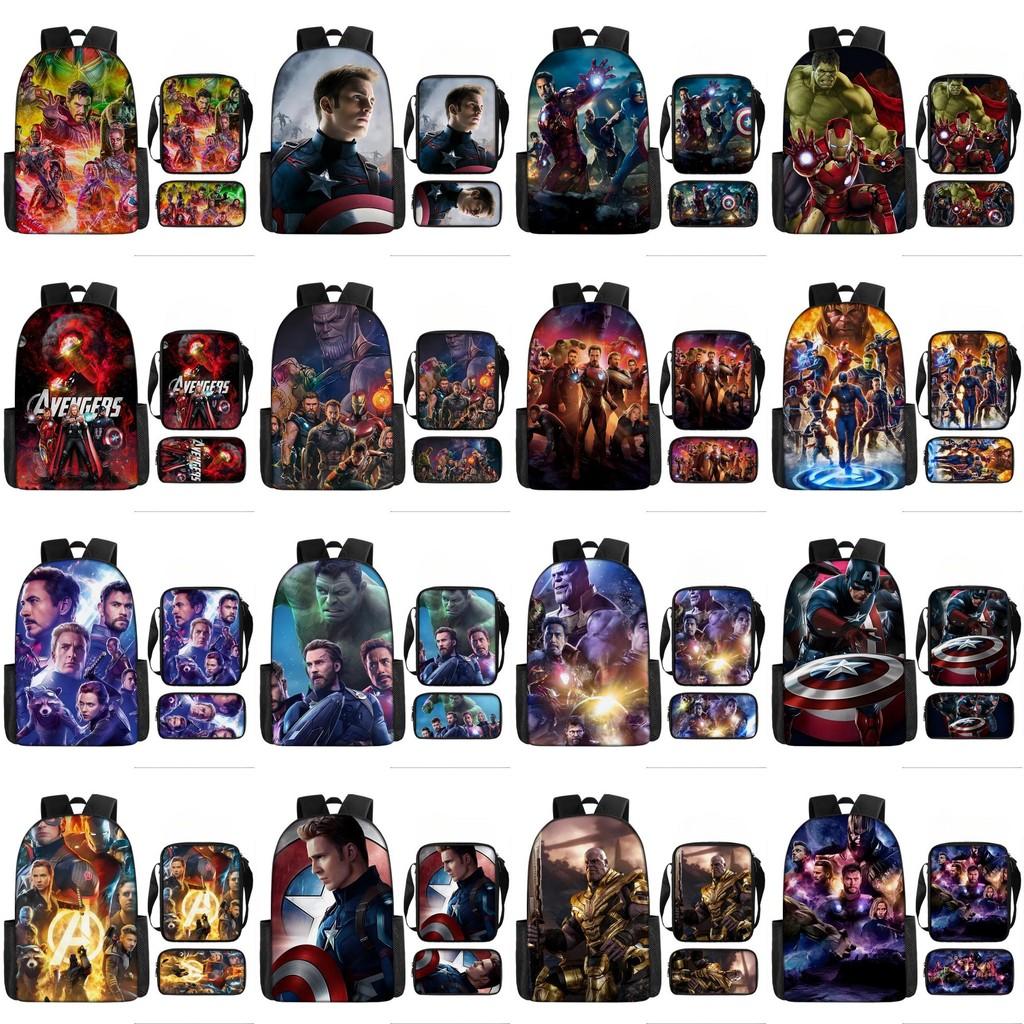 Printed Avengers The Backpack Set Oxford Fabric Pencil Case Essentials School