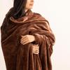 Couverture "Cuddly" 180 x 230 cm flanelle 550 g Atmosphera - Cuddly Marron -