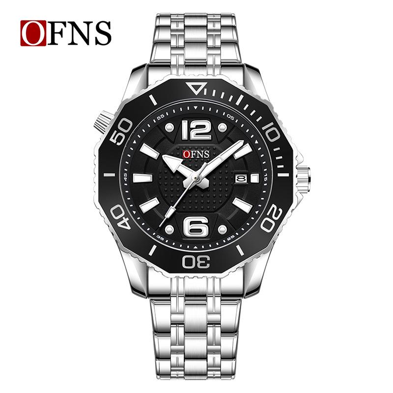 Oufanni Men's Rotating Bezel Quartz Watch - Waterproof, Douyin Style, High-Value with Single Calendar