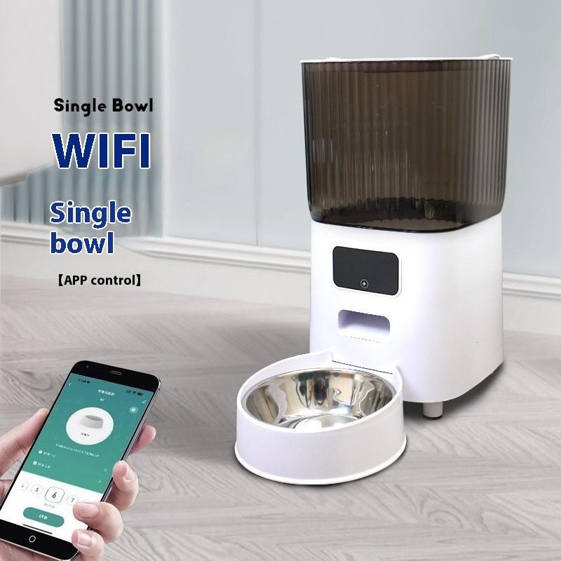 Automatic Pet Feeder Cat Food Dispenser Timed Portion Control Voice Remote Wifi Camera Smart Feeding Device for Home and Travel