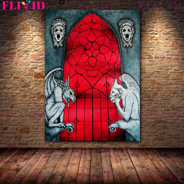Diavol păgân schelet artă tipografie artă decorativă de perete pânză pictură ochiul iadului