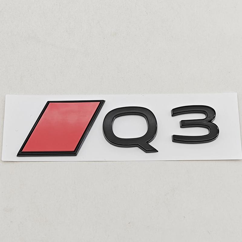 3D Black Red Car Rear Emblem Badge Sticker Trunk Logo Auto Styling Accessories