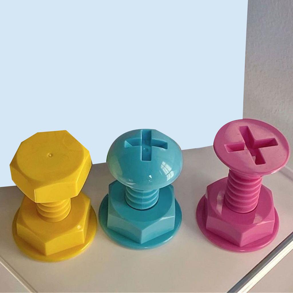 Set of 3 Creative Colorful Screw Shaped Sticky Hooks for Home Organization Bag Hangers Walls and Door Plastic Hooks