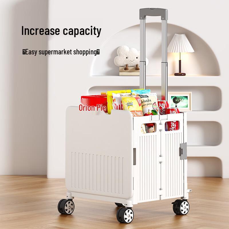 Handun 8-Wheel Folding Shopping Cart with Rotating Lid