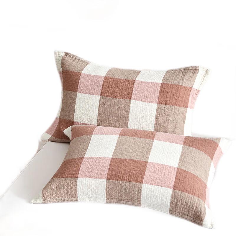 CHANSI Large Check Pillow Towel Pair