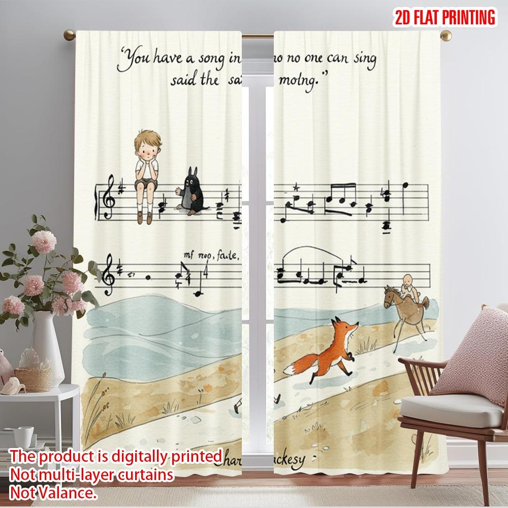 

2 шт. 2D плоская печать Занавес для вечеринки Чарли Маккеси Песня Лиса Лошадь 100% полиэстер Без электричества Идеально подходит для вечеринки по случаю дня рождения 52.50×116.00 CM 2pcs