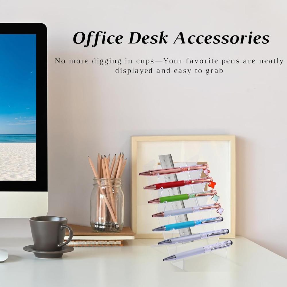 Aesthetic Pen Organizer Multi-hole Storage Stand Multifunctional Display Rack Vanity Use