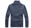 Autumn Men's Plus Size Thick Knit Sweater Coat with Velvet Lining - Trendy Long Sleeve Top (4X-5X)