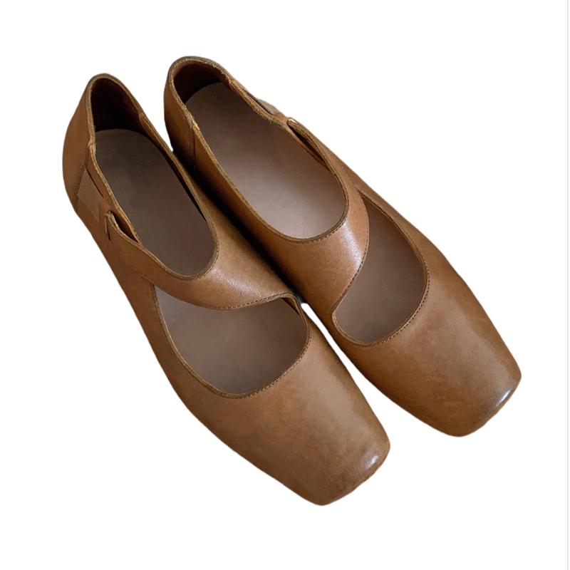 Women Mary Jance Shoes Square Toe Designer Shoes Fashion Heeled Sandals 2025 Elegant Dress Ballet Pumps Mujer Zapatillas