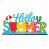 2D Pattern Summer Party Decorations Summer Theme Multi-Color Hawaiian Themed Ornament Wood Wooden Table Centerpiece Luau Theme