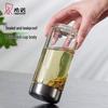 HEENOOR Portable High Borosilicate Glass Water Bottle