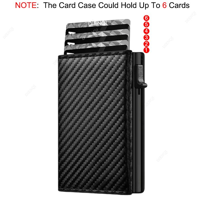 Automatic Pop Up Business Card Holders ID Card Holder Wallets Men Luxury Short Metal Minimalist Wallet Card Storage Bag Purse
