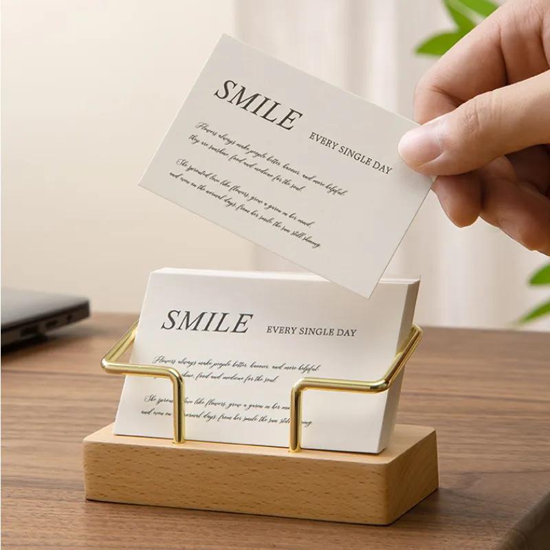 Wholesale Desktop Business Card Box High-End Front Desk Business Card Display Shelf Storage Box Table Display Creative Holder YLE380