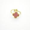 Vierblättriger Kleeblatt Goldplattierter Verstellbarer Ring für Damen - Elegantes Blumen-Design, Modischer und Schicker Schmuck für den Arbeitsweg