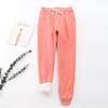 Pantaloni Casual Caldi da Donna in Lana d'Agnello con Plus Velluto - Dimagranti, con Polsini, Gamba Dritta, Tuta per Autunno e Inverno