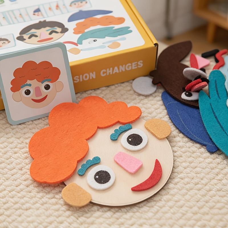 Children's Creative Cartoon Face-Changing Game Toy, Fun Expressions, Parent-Child Interactive Educational Toy