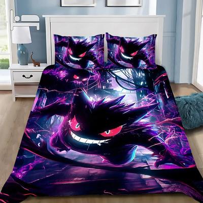 Copripiumino Federa Set di Biancheria da Letto Cartone Animato Gengar Maligno Adulto Ragazzo Ragazza Decorazione Camera da Letto Bambini Regalo Singolo Matrimoniale Taglia Grande