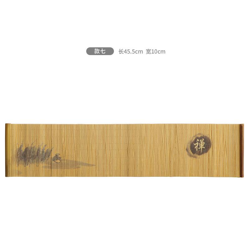 Waterproof Small Size Bamboo Weaving Tea Mat Heat Insulation Cup Mat Zen Style Print Tea Ceremony Accessories Chinese Style