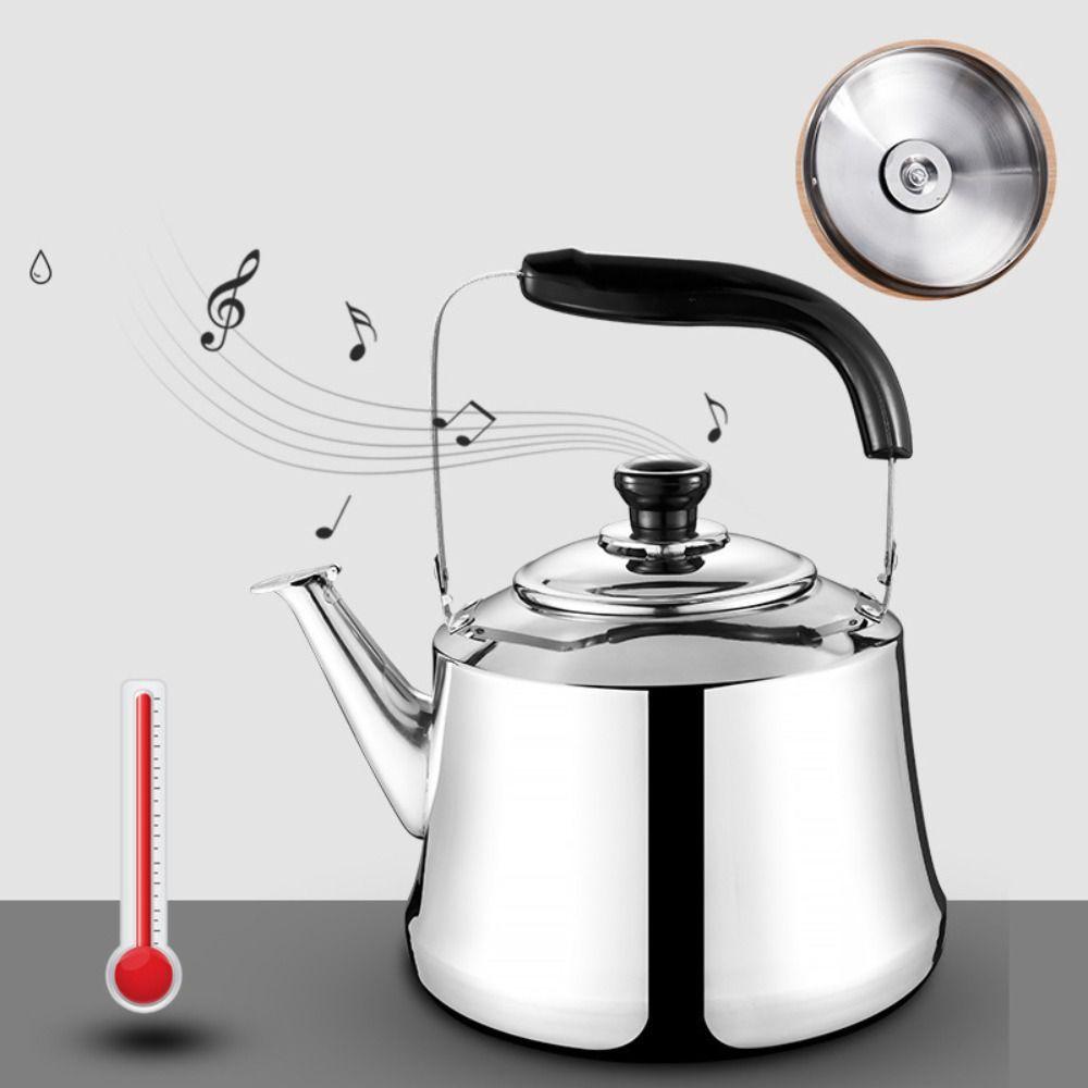 1/1.5/2L Whistle Tea Kettle with Filter Stainless Steel Boiling Water Kettle Rust-proof Ergonomic Handlegrip Teapot Gas Stoves