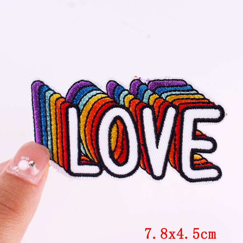 Positive Energy Letter Patch Cartoon Inspirational Quotes Embroidered Patches Iron On Patches For Jeans Jackets Sew Patch DIY