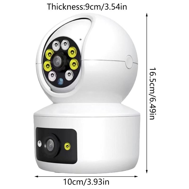 Indoor WiFi Security Camera With 2 Lens, 1080P, Colorful Night, Motion Detection, Two Way Talk, for Home Safety