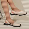 Fashion Women Platform Sandals Low Heels Elegant Square Toe Flat Anti-Slip Comfortable Designer Shoes