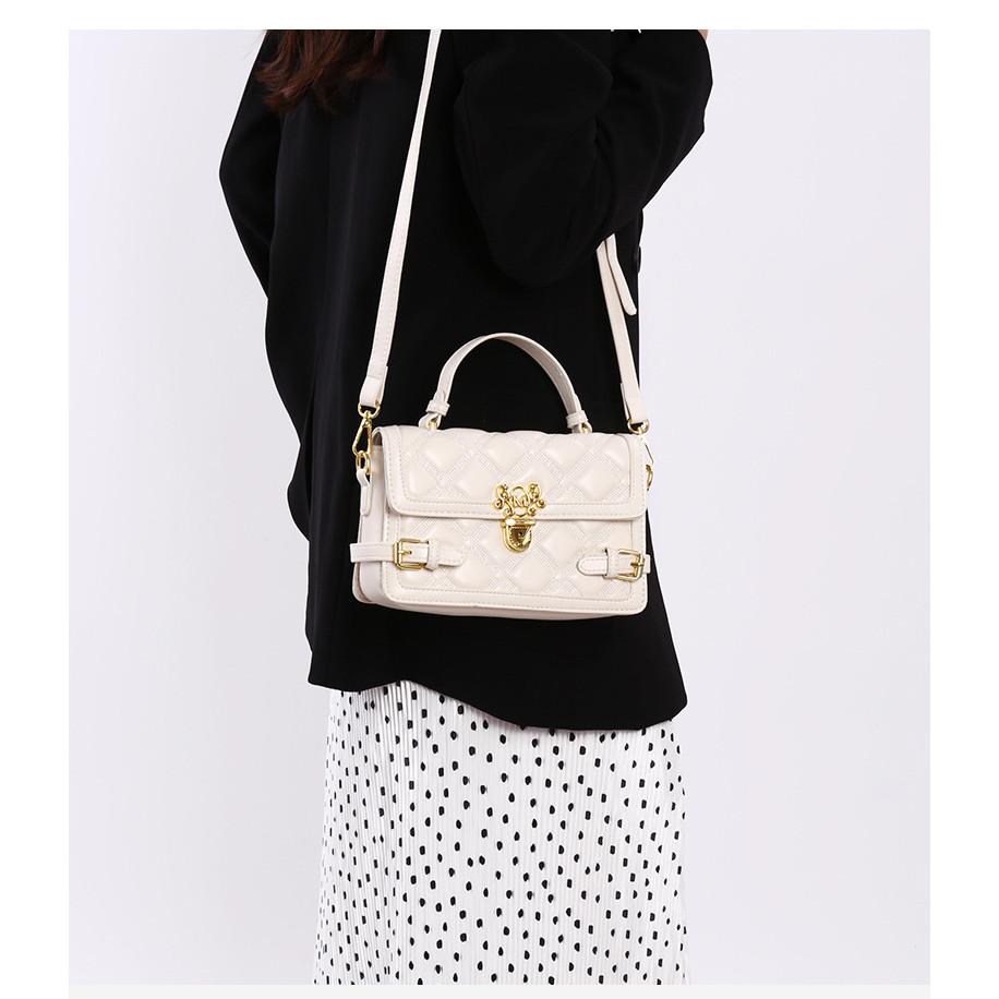 IELGY Niche Fashion Diamond Chain Bag Texture Portable Small Square Bag