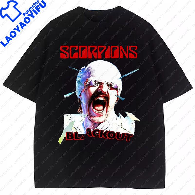T-shirt Scorpions Forever Classic Maglietta da Banda Rock Unisex T-shirt in Poliestere Top Manica Corta Girocollo Idea Regalo Abbigliamento