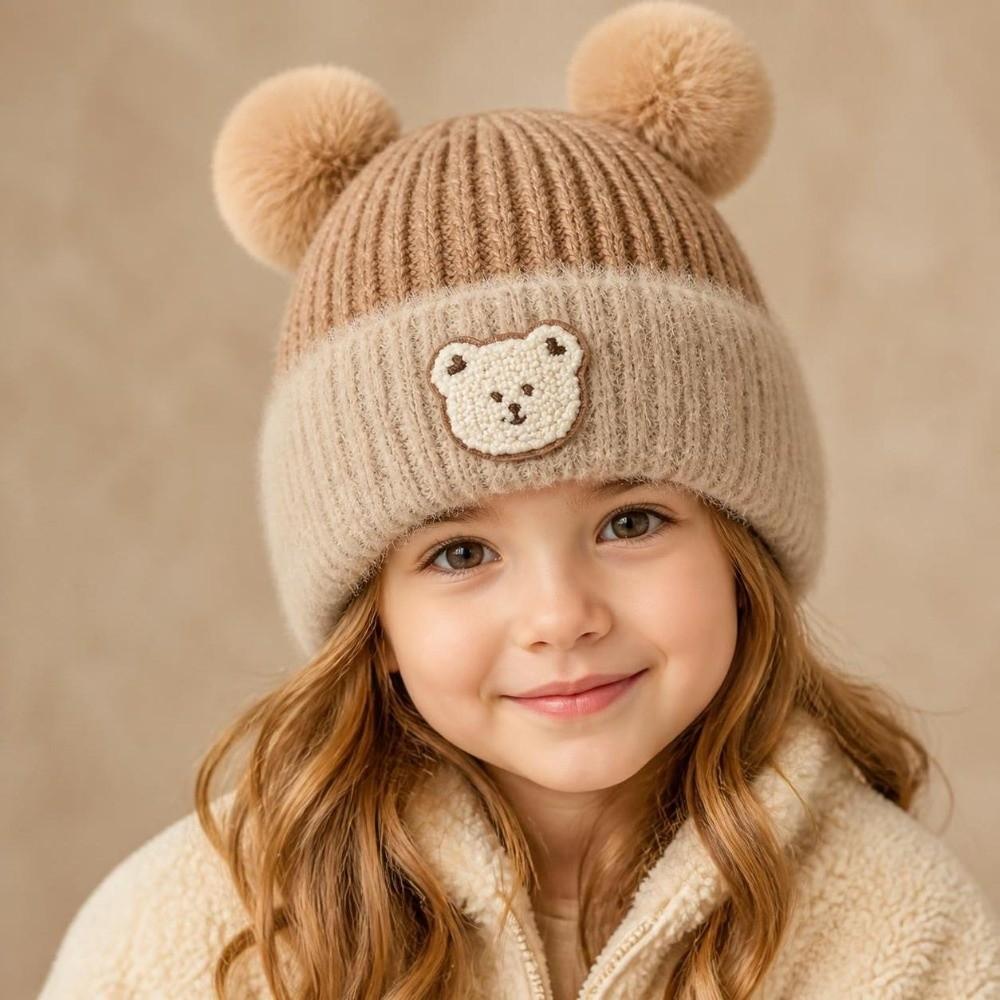 Windproof Knitted Baby Hat Thickened Beanie Hat New Winter Wool Hat Baby Kid