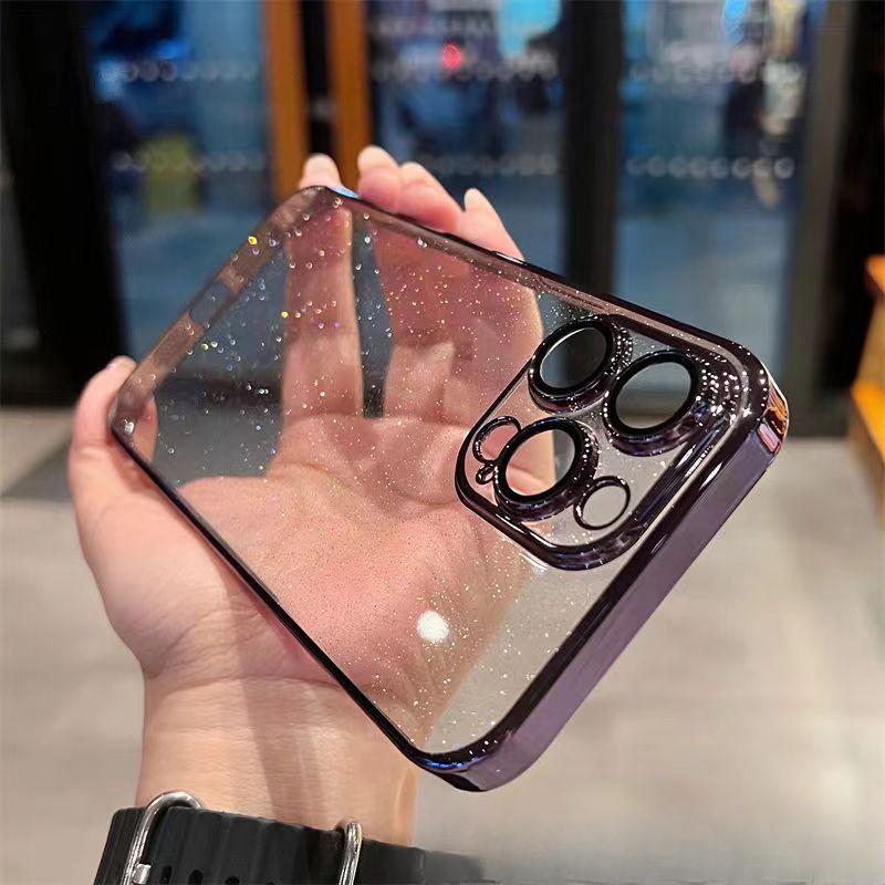 

Ультратонкий ПК с блестками не желтеет Подходит для чехла для мобильного телефона Apple 14 PROMAX 15 Высокая прозрачность Простой 12 Жесткий Apple 16