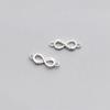 New Fashion 925 Sterling Silver Gold Plated 8-Shaped Number Zircon Charms for Jewelry Making Connector