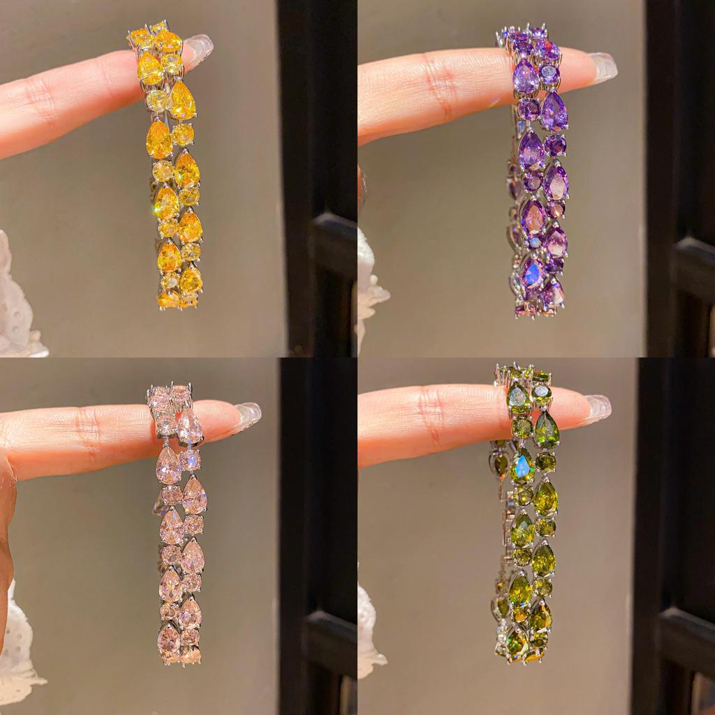Braccialetto Geometrico Minimalista con Pietra di Zircone per Donna con Elegante Design in Rame Ideale per Regalo