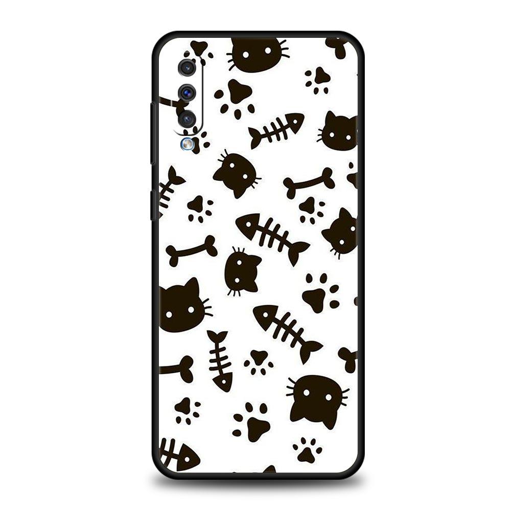 Abstract Creative Cat Line Pattern Phone Case for Samsung Galaxy A56 A36 A26 A16 A34 A24 A42 A22 A20 A12 A40 A10 Soft TPU Cover