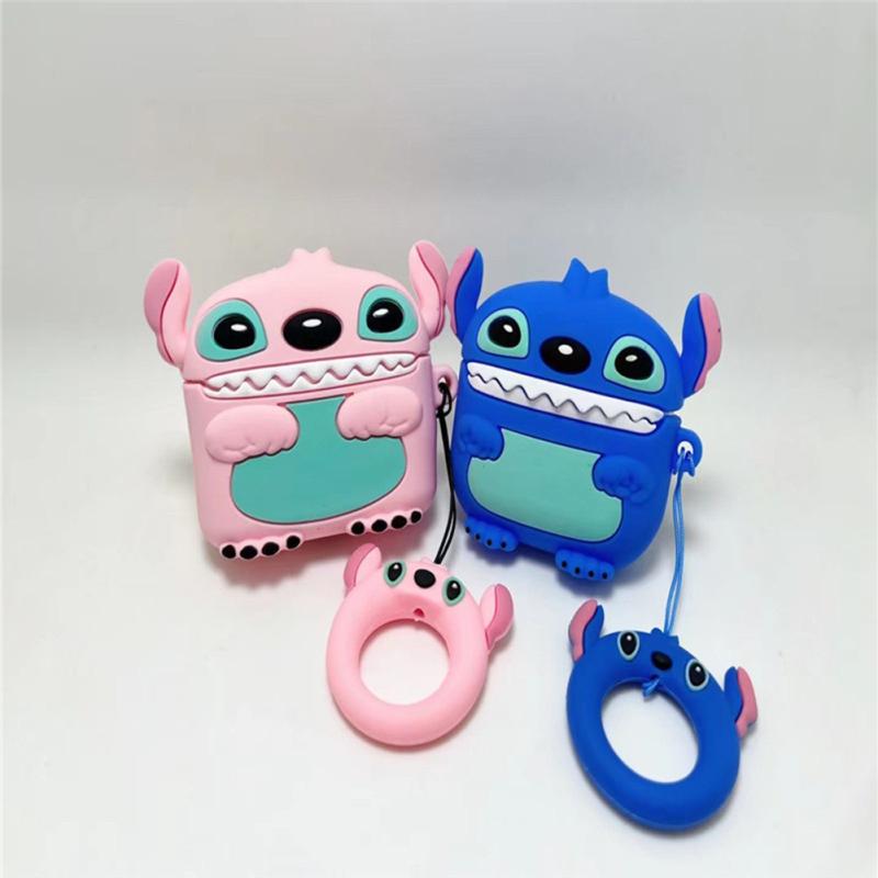 Cartoon Mickey Minnie Stitch Bluetooth-compatible Earphone Case Cartoon Silicone Protective Cover