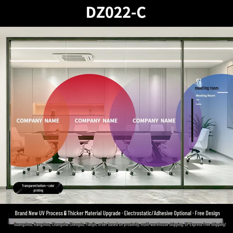 Ultra-Transparent Gradient Glass Film: Round Removable Office Partition Sticker