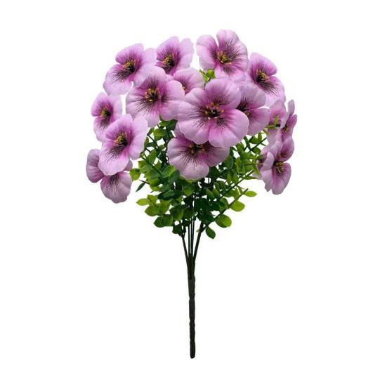Artificial Flowers 7 Forks Bright Color No Fading No Maintenance Reusable Easy Care Fake Flower Arrangement