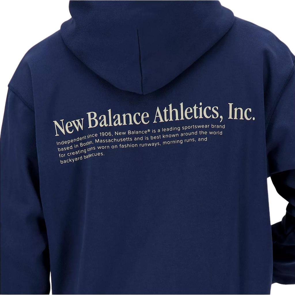 New Balance Athletics Embroidered Hoodie Sweatshirt Men's Marine Blue MT41539N-NY