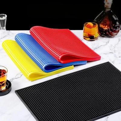 Table Cup Mat Kitchen Pvc Mat Pad For Bar Cocktail Square Bar Coaster with Drainage and Anti-Slip Pad Car Restaurant Coaster
