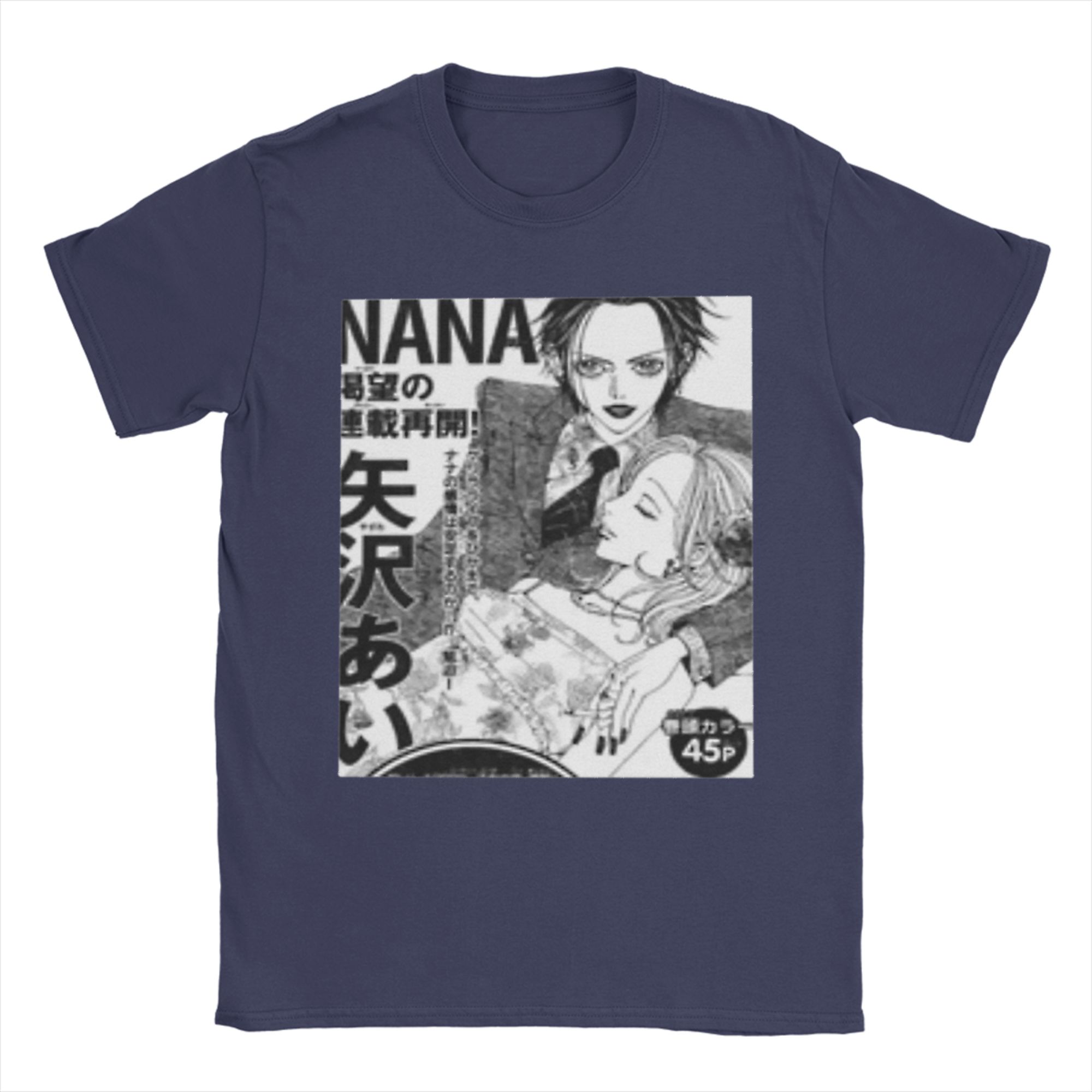 Футболка с панелью из манги Нана Нана Осаки Аниме Черные Камни Панк Крутая Хлопковая Футболка Футболки с Круглым Вырезом и Коротким Рукавом Уникальные Топы 4XL