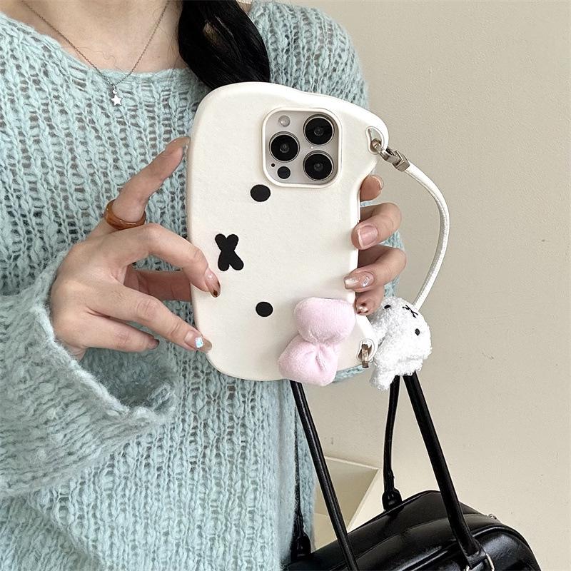 3D Bowknot Rabbit iPhone Case for Women - Fits iPhone 17, 16 Pro Max, 15, 14